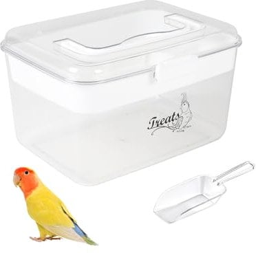 Ctomche Bird Food Storage Container,2-Layer Bird Food Container Seed Box with Lid,Plastic Pet Food Storage for Bird Treat Holder Storage Container,Bird Feed Storage Seed Container