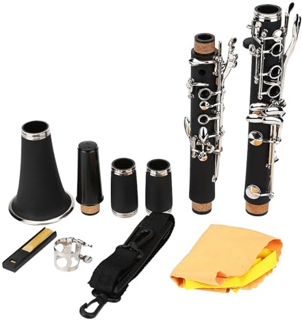 Klarinett Komplett, 17 Nyckel Fallande B Ton Klarinett med Fall B Minor Bakelite Klarinett Rengöringsduk, Idealisk Student instrument.