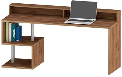 möbelando Schreibtisch >Esse Angolo< in Wotan Eiche Dekor - 180x92,5x60 (BxHxT)