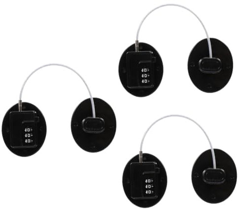 ibasenice 3piezas Cerradura De Seguridad Para Refrigerador Bloqueo Infantil Sin Taladrar Cerradura Multifuncional Para Armarios y Negro