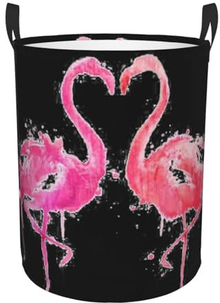 Panier à linge sale à une seule couche, motif flamants roses, panier de rangement pour la maison, usage quotidien