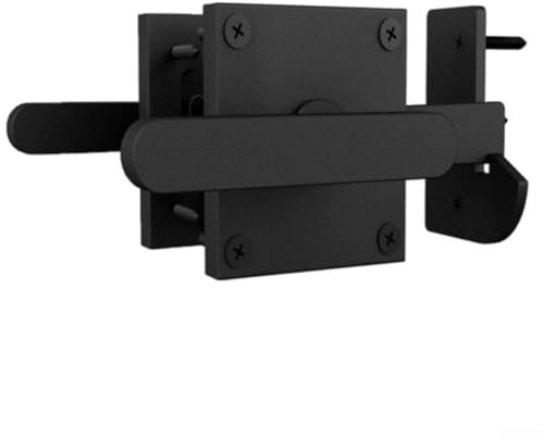 ZAMETTER Doppelseitiger Türriegel aus Aluminium, drehbare Tür, robuster Holzzaun-Türriegel für den Außenbereich, Holzzaun, Tore, Werkzeugschuppen (schwarz)