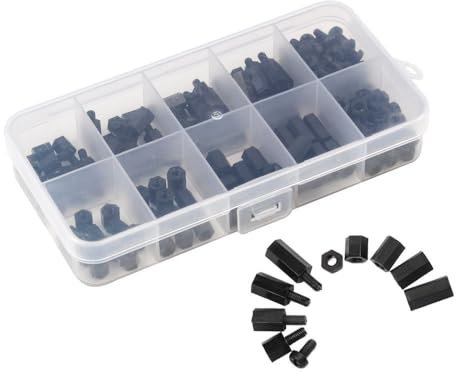 Assortiment de 180 vis M2 en nylon et plastique avec boîte de rangement pour mécanique électrique