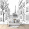 Papier Peint Intissé Dessiné À La Main Rues De Paris 400x280 cm Papier Peint Panoramique Moderne, Tableaux Muraux Tapisserie Photo, Papier Peint Mural pour Salon, Chambre, Fond Décor TV