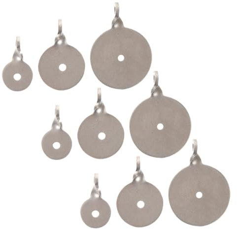 Happyyami 9pcs Stainless Steel Bullseye Stain Steel Target Steel Plate Metal Gong Target Six-target Boxing Target Gong Spots Training Targets Sports Accessories Range Targets Steel Silver