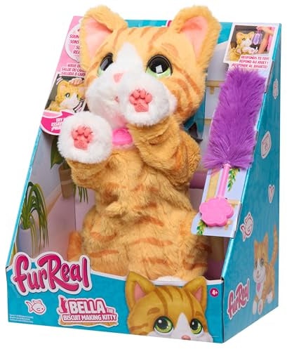 Just Play Jouet interactif Chaton Bella de FurReal mesurant 25,4 cm de Haut, Plus de 30 Sons et réactions, Animaux en Peluche, Jouets pour Enfants de 4 Ans et Plus