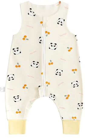 WYTbaby Saco Dormir Bebe Con Pies 0.5 Tog verano saco dormir bebe 100% Algodón para bebés y niños,80cm/2-3 años