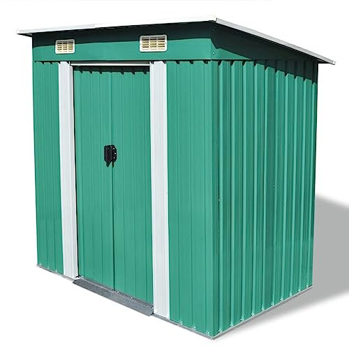 Maison et jardin, pelouse et jardin, vie extérieure, structures extérieures, abris de jardin, garages et abris de voiture - abri de jardin en métal vert