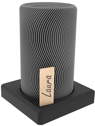 Wave Trinkgeldröhrchen in shadow grey – inkl. Magnetständer & Namenskärtchen, erweiterbare Spardose & Kaffeekasse aus Kunststoff, Spardose Made in Germany (Einzel)