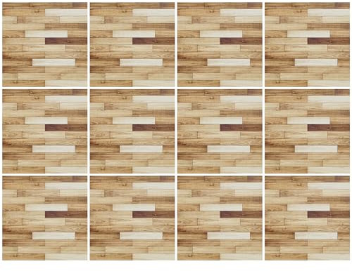 Cayway 12 Stück Minihaus Selbstklebende Wandverkleidung, Puppenhaus Bodentapete Selbstklebende Ziegelmauer Wandverkleidung für Puppenhäuser (Stil F)