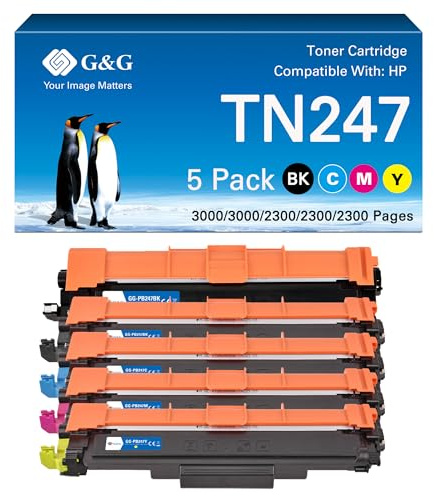 G&G Toner kompatibel mit Brother TN-243CMYK MFC-L3750CDW TN-247(5er-Pack)