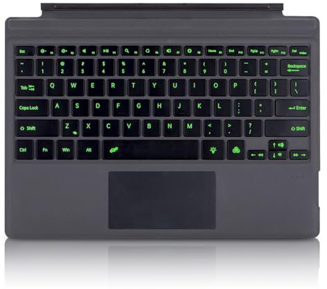 Seagtigau Tastiera QWERTY Layout per Microsoft Surface Pro 7+-Pro 7-Pro 6-Pro 5-Pro 4-Pro 3, 12,3 pollici, Bluetooch Type Cover con trackpad Multi-Touch, retroilluminazione, Ultra Silm (nero)