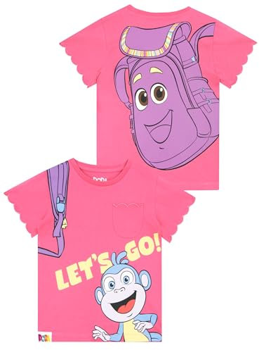 DORA T Shirt Mädchen, Kurzarm T-Shirts für Mädchen, Sommer T Shirt Kinder, Rosa 98