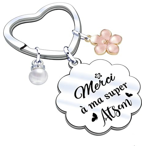 QTQTLP Cadeau Maitresse Porte Clef Maitresse D'école Cadeau Atsem Maternelle Porte Clé Atsem Porte Clef Maitre D'école