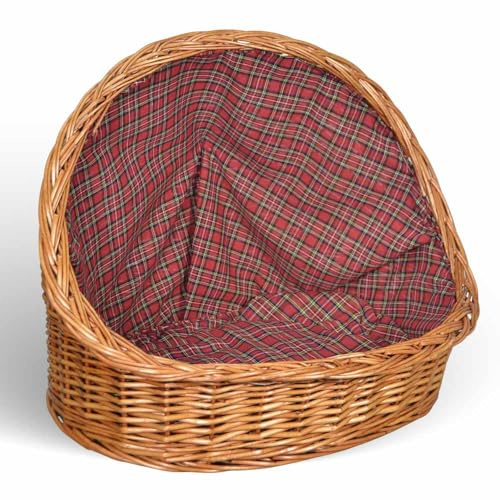OKAFFAREFATTO MADDALONI Lit en osier avec coussin panier pour animaux de compagnie 54 x 40 x 44 cm