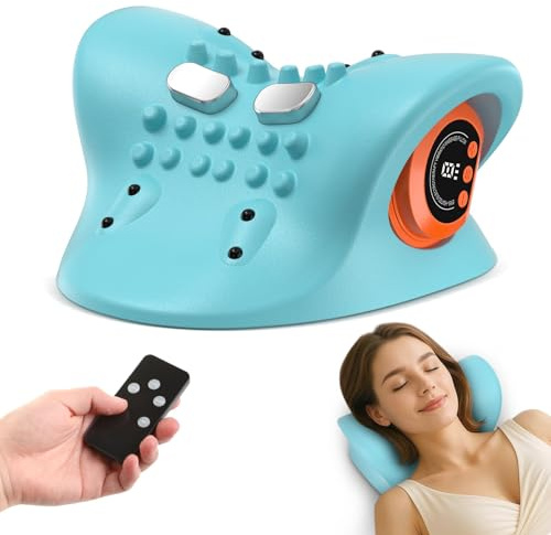 Nackenmassagegerät, Tragbares Nackenmassagegerät Mit Wärme, Nackenstrecker,Vibrationsmassage Mit Mehreren Geschwindigkeitsstufen, Ideal Für Reisen, Den Einsatz Im Büro Oder Für Personen