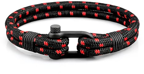 Uniqal | Segeltau Armband Herren & Damen | Maritimes Armband mit Edelstahlschäkel | Robust & Wasserfest, Geschenk für Sie & Ihn | Nautisch bracelet