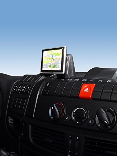 KUDA Handyhalterung passend für Iveco EuroCargo ab 2016 - Telefonkonsole für Smartphones, Handys, Navi und mehr – Echtlederkonsole, schwarz, 6420