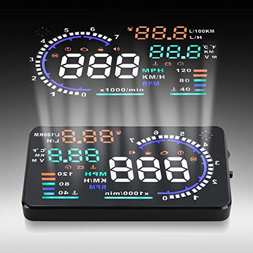 Qiilu A8 5.5 Zoll OBD II Auto HUD Head Up Display Auto Windshied Reflektierende Bildschirm Geschwindigkeit Display