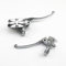 Motorrad 7/8 Zoll 22mm Lenker Cross Reservoir Bremse Kupplungshebel Für Cruiser Chopper Benutzerdefinierte CB Cafe Racer (Chrom)