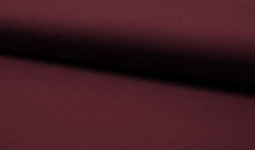 French Terry Sweatshirtstoff in Bordeaux als Meterware zum Nähen, 50 cm