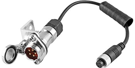 Carmedien cm-RAD1 Rückfahrkamera Anschlussdose Zugmaschine trennbares Anschlusskabel für 4 Pin Schraubverbindung Rückfahrsystem 12V 24V LKW Kupplung