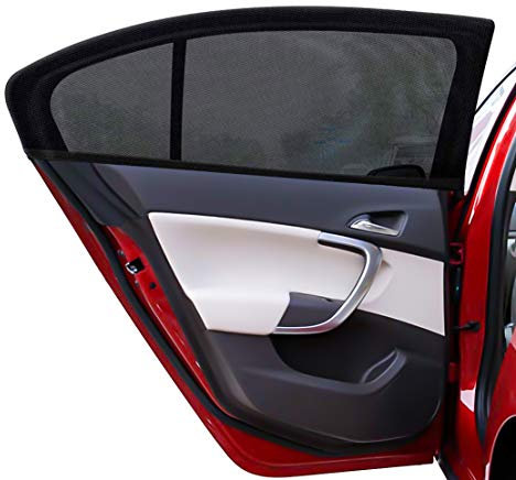 PHYLES 110 * 50 cm Parasol Coche, Parasol Coche Infantil Lateral, Protege Niños y Mascotas contra los Rayos UV, Parasol Coche bebé para la Mayoría de los Vehículos, Paquete de 2