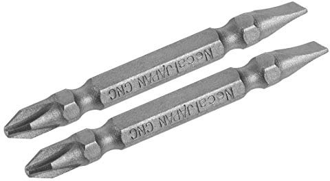 sourcing map 2 Pcs PH2/SL6 Magnetic Double Ended Screwdriver Bits, 1/4 Inch Hex Shank 2.56-inch Length S2 Power Tool
