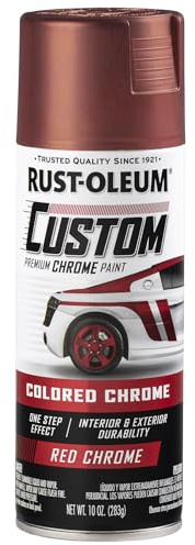 Rust-Oleum 340561 Automotive Custom Chrome Spray Paint, 10 oz, Red