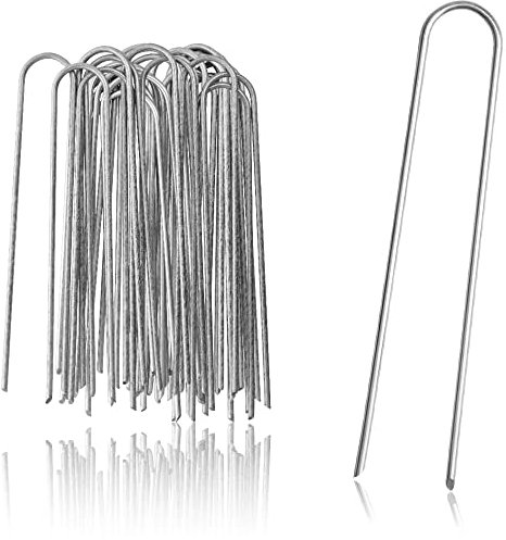 COM-FOUR® 25x ancrages au Sol en Acier revêtu - piquets de Sol Robustes pour la Fixation de Toison et de Feuilles de Mauvaises Herbes - ancrages au Sol (025 pièces - 200x25x3.8mm)