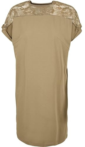Urban Classics Ladies Lace Tee Dress Khaki S