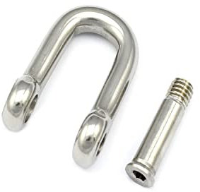 2 Schäkel 5mm Edelstahl A4 mit Innensechskant gerade Rundschäkel Verbinder