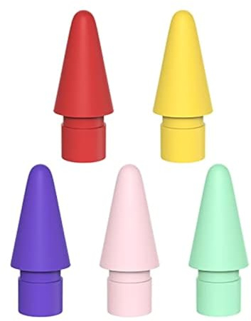 Tucana Pen Tips Compatible for Apple iPad Pencil 1st & 2nd Generation (Red/Yellow/Purple/Pink/Teal)