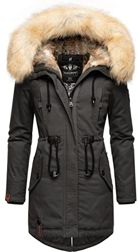 Navahoo Damen Warmer Winterparka mit Kapuze Bombii Anthracite Gr. XS