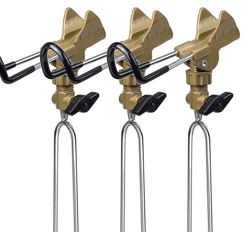 GOLDEAL Rutenhalter für Bankangeln, Bank-Angelrutenständer, Angelrutenhalter für Strand, 360 Grad verstellbar, Catfishing Ausrüstung, 3 Stück