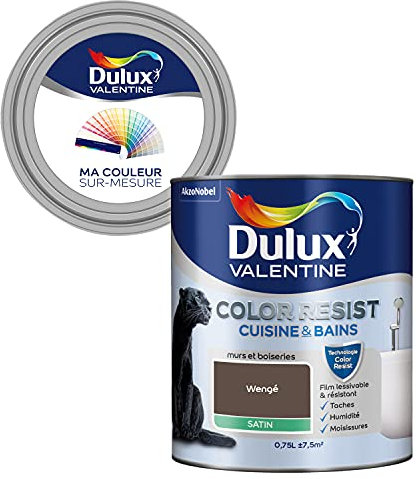 Ma Couleur Sur-Mesure par Dulux Valentine – Peinture Intérieure Murs, Plafonds, Boiseries - Palette Authentique, Cuisine & Bain Satin, Wengé, 0,75 L