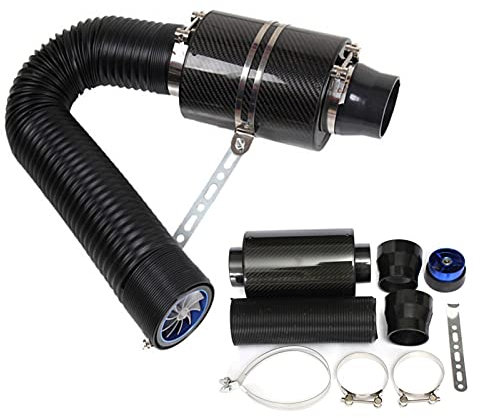 Shenghao Yige Store 3 Car Cold Air Intake System With Fan Racing Carbon Fiber Cold Feed Induction Air Intake Filter Kit Ram Filter Box