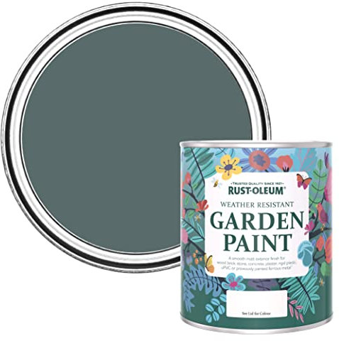 Rust-Oleum Peinture Verte Résistante à l'humidité pour Jardins, Finition Mate - Deep Sea 750ml