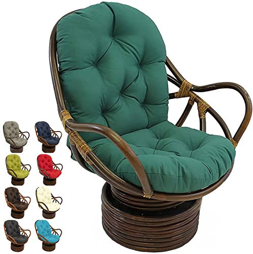 Schaukelstuhl Sitzkissen Hängestuhl Sitzauflage, Gartenstuhlauflage 120x60cm, Indoor Hängesessel Kissen Auflagen Polster Ersatzkissen Hängesessel Luftbaumwolle Dicke Sitzpolsterung (Color:Dunkelgrün)