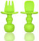 Cuillère Bébé - Fourchette Bébé, XOPOZON Ensemble de Couverts Bébé, Couverts Ergonomiques Encourager Votre Bébé à Manger de Manière Indépendante, Sans BPA (B-VERT)
