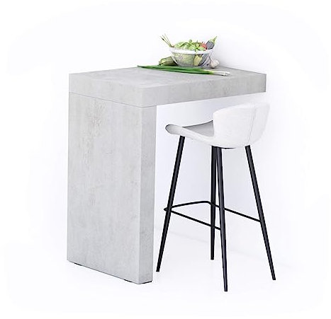 Mobili Fiver, Halbinsel Evolution, Beton Grau, Laminiert, Made in Italy, Halbinsel 90x60x105,6 cm