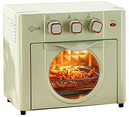 Freidoras Air Fryerhousehold Electric Hour Home 18L Horno De Olla Frita De Aire Multifuncional A Gran Capacidad 3 Perilla Mecánica (Color : Green, S : 35 * 32 * 23cm)