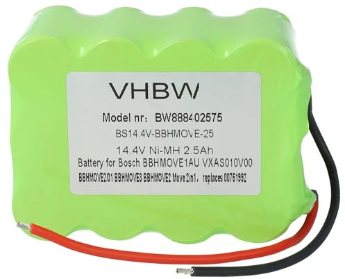 vhbw Batería Compatible con Bosch Move 2in1, 2in1 14.4V, BBHMOVE1/01, BBHMOVE1/03, BBHMOVE1AU/03 aspiradora (2500 mAh, 14,4 V, NiMH)