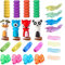 GYTFOG 20 PCS Pencil Grips for Children Handwriting 4pcs pen Cap Colourful Soft Silicone Corrector Writing Tool Pen Grips for Adults Fingers Relieving,Ergonomic Grip Posture Correction for Students