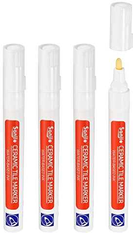 PATIKIL Grout Pen, 4 Pack White Tile Marker Waterproof Grout Sealer Pen Tile Repair Pens Paint Pens for Wall Floor Bathroom Kitchen Refresh