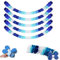 6 STK Bunt Girlande Papier Party Dekoration Set hängenden Garland Partygirlande Geburtstagsgirlande Vierblättriges Papier Blume, für Abschlussfeier Geburtstag Hochzeit Karneval Fasching (blau)