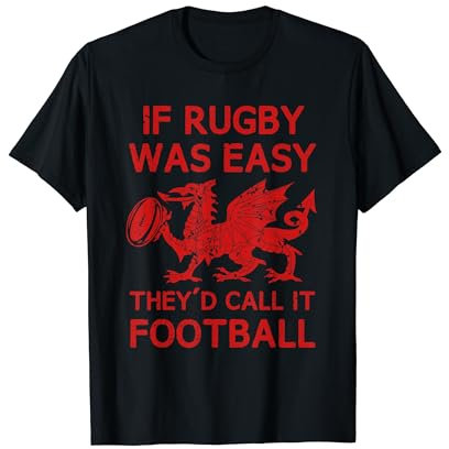 Wales, wenn Rugby einfach wäre, lustiges walisisches Drachenrugby T-Shirt