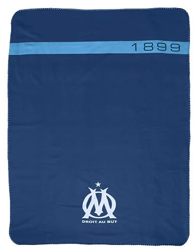 Om 2023 Plaid imprimé 110x140 cm Olympique de Marseille | Oeko-TEX | Bleu