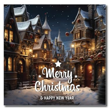 Papa Prints® Winterland Weihnachtskarten 2023 Weihnachtskarten Packungen (145 x 150 mm) 12 Stück Weihnachtskarten Pack mit Umschlägen Weihnachtskarten Multipack Einfache Weihnachtskarten