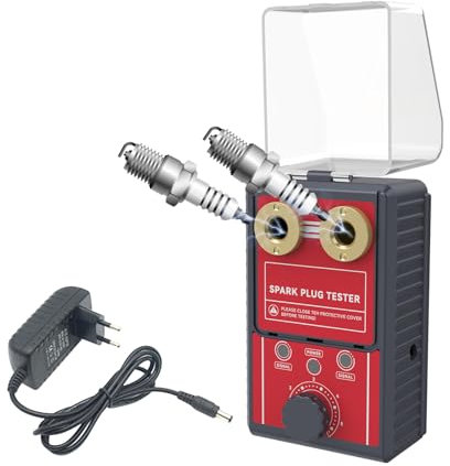 Testeur de Bbougies d'allumage 220V - MOTOCOCHE Testeur d'allumage à deux trous pour véhicules à essence 12V, fréquence ajustable 0-6000 tr/min, analyseur de bougies d'allumage pour bougies de 12mm